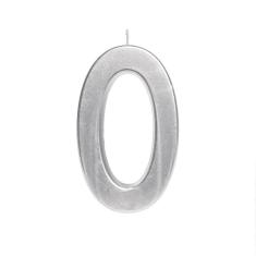 Vela Aniversario Grande N°0 Metalizado Prata  Dec. Festas