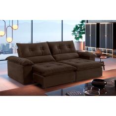 Sofá Retrátil e Reclinável Atenas 2,10m 03 Lugares Mola Ensacada TXR