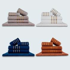 Jogo De Toalhas 20 Pçs Coleção Dubai 100% Algodão Cz+br+az+mr