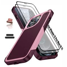 ymxdmd Capa resistente para Apple iPhone 12 Pro Max de 6,7 polegadas, 4 cantos com airbags [proteção contra quedas de 3,6 metros], capa antiderrapante texturizada com suporte à choque, carregamento