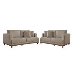 Conjunto Sof s 2 E 3 Lugares Fixo Linho M-175 Martins Bege