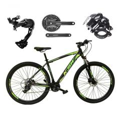 Bicicleta Aro 29 Ksw Xlt Alívio E Altus 27v Freio Hidráulico Garfo Trava - Preto-verde Tam.19