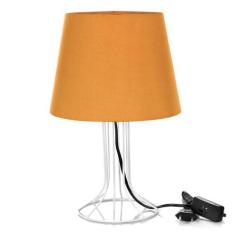 Abajur Torre Dome Laranja Com Aramado Branco - MARRYLUZ