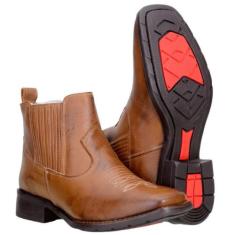 Bota Masculina Cano Curto Couro Country Capelli Boots Marrom Claro 39,