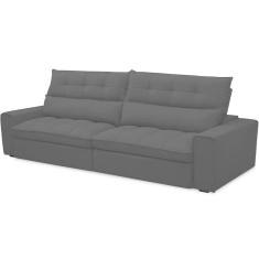 Sofá Retrátil Reclinável Para Sala De Estar Living 250cm Dimas F04 Veludo Preto