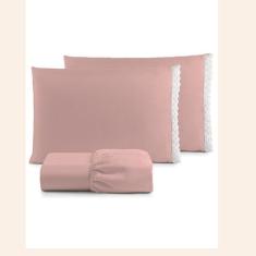 Jogo De Lençol Casal Com Elástico + 2 fronhas 100% Algodão - Toque Sua