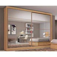 Guarda Roupa 2 Portas de Correr e 6 Gavetas c/ Espelho Sevilha Peroba - Europa