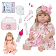 Boneca Reborn Recém Nascida Princesa Com Vários Acessórios - Cegonha R