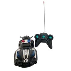 Carrinho De Controle Remoto Polícia Bravox 7 funções Branco