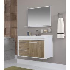 Gabinete Banheiro Mdf com Pia Cuba - Potenza - Riverzza, Bege