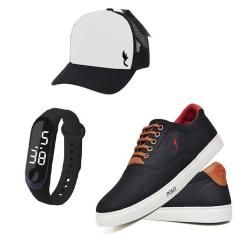 Tenis Masculino Esportivo Com Boné e Relógio-Masculino