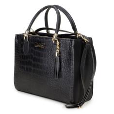 Bolsa Transversal Com Alça De Mão Feminino Estampada E Detalhes Em Metal