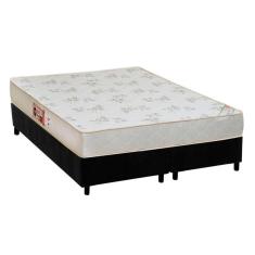 Conjunto Box Queen: Colchão Espuma Castor D33 Sleep Max Relax + Base CRC Suede Black(158x198)