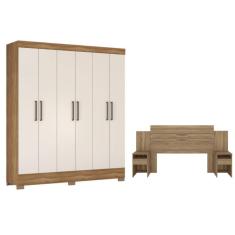 Conjunto Cabeceira e Guarda Roupa Casal Virgina