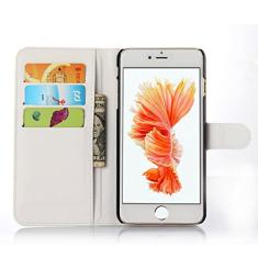 Capa para iPhone 6 Plus/6S Plus Carteira de Couro Flip Capa para iPhone 6 Plus/6S Plus Capa de Proteção de Telefone Capa com Design Simplificado