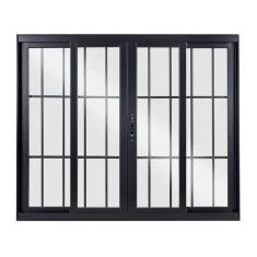 Janela de Aluminio de Correr 120x200cm 4 Folhas com Vidro Liso Esquadrisul Preto