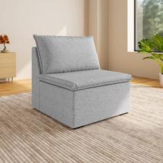 Sofá Modular Central 85cm Zen Cabecasa Madeiramadeira Cinza