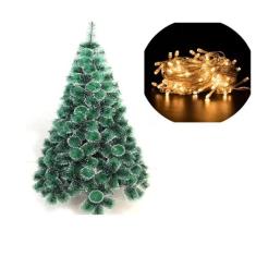 Arvore de Natal Pinheiro Nevada 2,10 metros 300 galhos e pisca pisca -