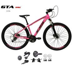 Bicicleta Aro 29 Ksw Xlt Kit 2x9 Gta Sunrun Freio Disco K7 11/36 Pedivela 24/38d Garfo Com Trava - Rosa Tam.15