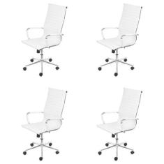 Kit 4 Cadeiras Escritório Presidente Esteirinha Rodízio Relax material