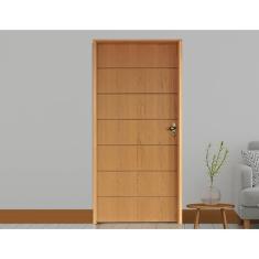 Kit Porta De Madeira 210X82Cm Batente 11Cm Fechadura Taco De Golf 2 Imbuia