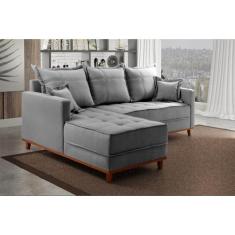 Sofá Moderno 3 Lugares com Chaise Ônix - VivaroDecor