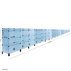 Balcão de Atendimento Modulado em Vidro com Porta Bijuterias - 9,50 x 1,10 x 0,30