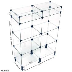 Balcão de Atendimento Modulado em Vidro com Porta Bijuteria - 0,80 x 1,10 x 0,30