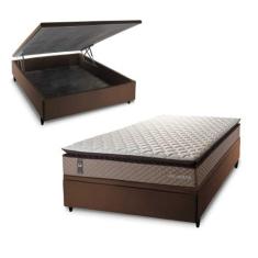 Conjunto Box Baú Atlanta Bege 138x188x69 Espuma D45 - King House