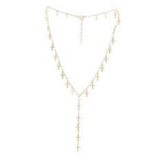 Colar Armazem Rr Bijoux Gravatinha Pingentes Cruz Dourado