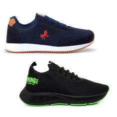 Kit Tênis Masculino Academia Casual Caminhada 2 Pares BF Shoes-Masculino