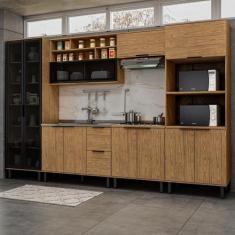 Cozinha Completa Serena 11 Portas 2 Gavetas 100% Mdf Freijó - Panorama