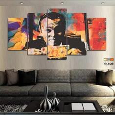 Quadro Decorativo Lobo Wall Street Dólar 5 peças