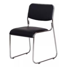 Cadeira Escritório Interlocutor Dakar Preta Base Fixa Cromada - 1335 -