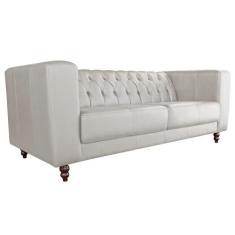 Sofá 3 Lugares Ravena 200cm Couro Tiza G58 - Gran Belo