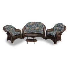 Conjunto de Sofá Fibra Sintética Janaína - 1 Sofá 2L + 2 Poltronas + 1