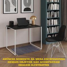Escrivaninha Industrial Office Preta 120x53 Grécia Base Ferro Branco