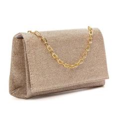 Bolsa Festa Brilhante Pequena Transversal de Corrente Rosa Helena-Feminino