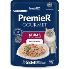 Ração Úmida Premier Gourmet Atum e Arroz Integral para Gatos Castrados - 70 g