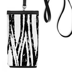 Bolsa para celular com textura de linha vertical para escova, bolso preto