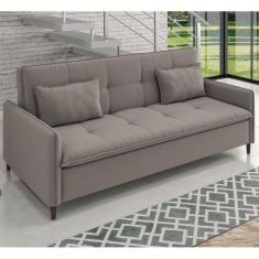 Sofá Cama Reclinável 3 Lugares 213cm Veludo Lima Cinza