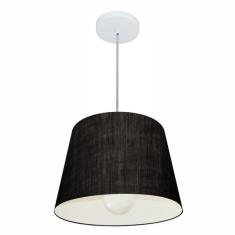 Lustre Pendente Cone Md-4240 Cúpula Em Tecido 30/40x30cm Pret