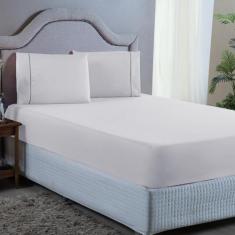 Jogo de Cama Casal com Elástico e Fronha 400 Fios com Ponto Palito 3 P