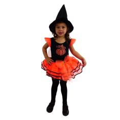 Fantasia Bruxinha Abóbora Infantil Halloween