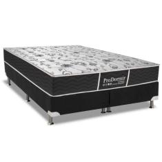 Cama Box Viúva: Colchão Molas Bonnel Probel Prodormir Sleep + Base Crc Suede Black(128X188)