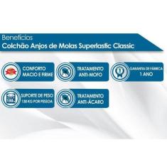 Cama Box Baú Queen: Colchão Molas Ensacadas D Angelis Anjos Superlastic Classic + Base CRC Suede Clean (158x198)