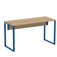 Mesa Escritório P25 Tub Pandin 150 cm (larg) Tampo Mdp Noce Naturalle Pé Aço Tubular Cinza