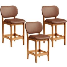 Kit 03 Banquetas Baixa Bar Cozinha E Sala De Jantar Fixa Betta L02 Imb