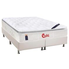Cama Box King: Colchão Molas Castor Pocket Gold Star Vitagel Slx + Base Crc Courano Branco(193X203)