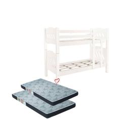 Beliche Reforçada Duas Camas Fênix Pérola MDF com Colchão